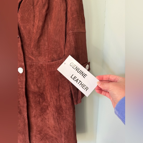 Chadwick’s Genuine Suede Coat Brown Leather Vintage Inspired Size 8 Petite NWT - Picture 5 of 10